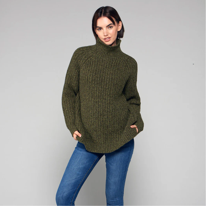 Toggi Ladies Ruislip Chunky Knit Sweater in Olive Green