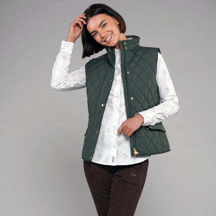 Toggi Ladies Storford Quilted Gilet in Dark Khaki