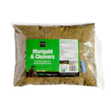 Bag of NAF Marigold & Cleavers for horses with a green label on a white background