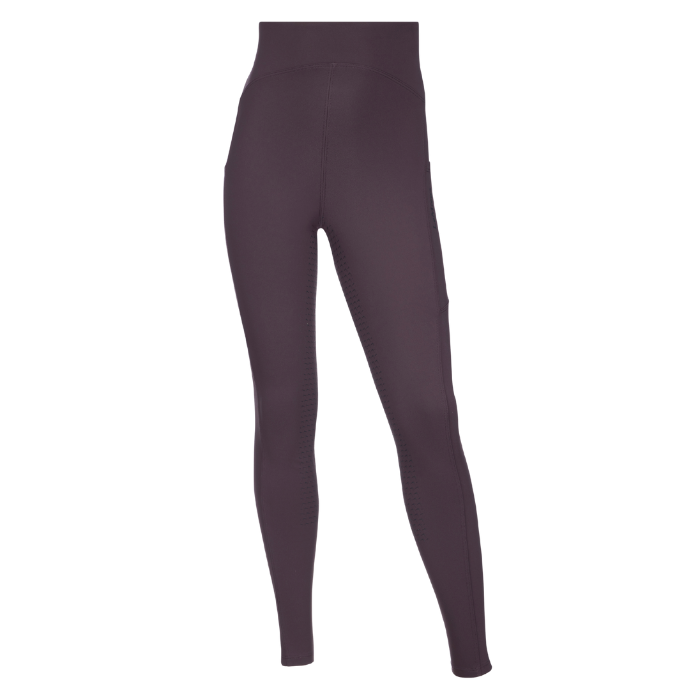 LeMieux AW26 Young Rider Nell Brushed Pull Ons Variant Colour Cocoa.
A pair of high-waisted, full-length athletic leggings, shown on a plain white background.