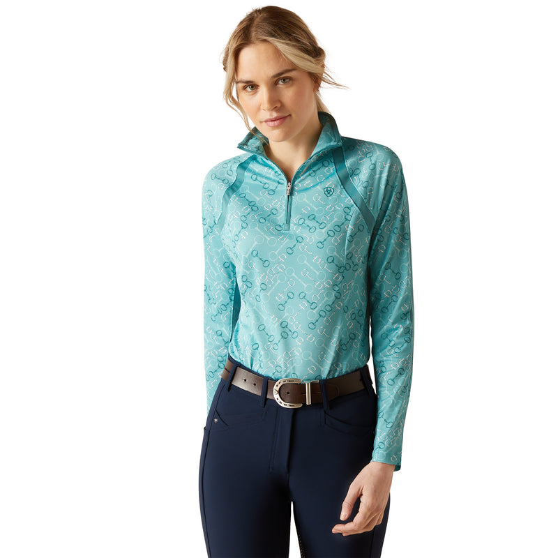 Ariat Ladies 3.0 Sunstopper 1/4 Zip Base Layer-Base Layers-Eland Lodge