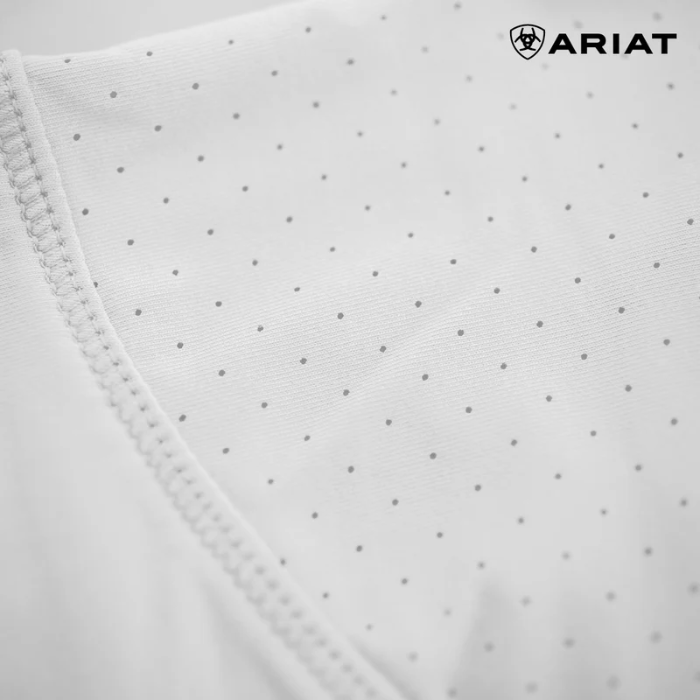 Ariat Ladies Auburn Long Sleeve Show Shirt in White-Competition Shirts-Eland Lodge