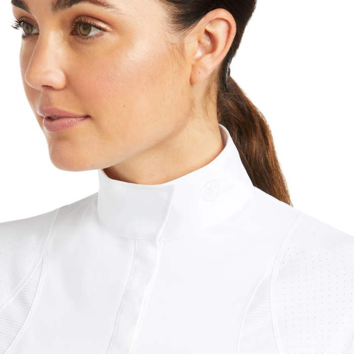 Ariat Ladies Auburn Long Sleeve Show Shirt in White-Competition Shirts-Eland Lodge
