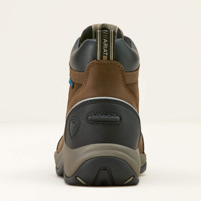 The Back of Ariat Ladies Terrain Zip H2O Boots in Brown