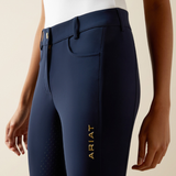 navy leggings waist area showing logo