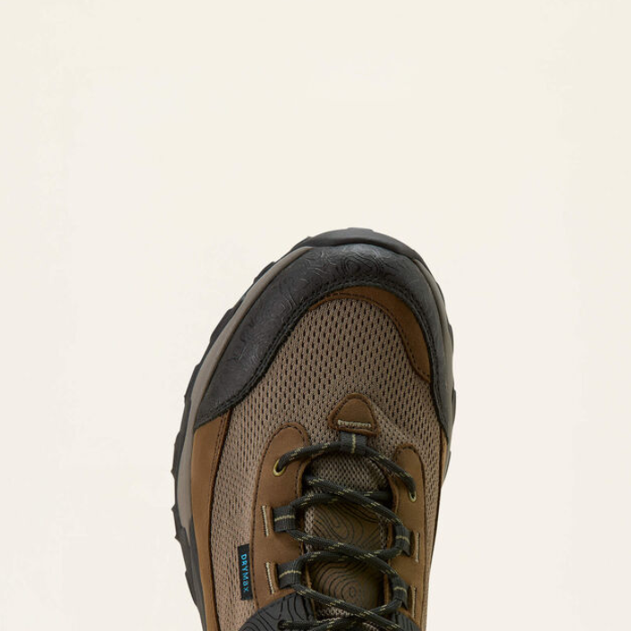 Brown walking boot on a white background
