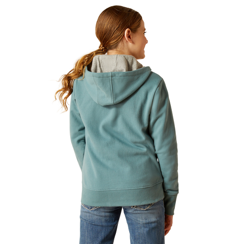 Ariat Youth Team Logo Full Zip Hoodie-Fleeces, Sweaters & Jumpers-Eland Lodge