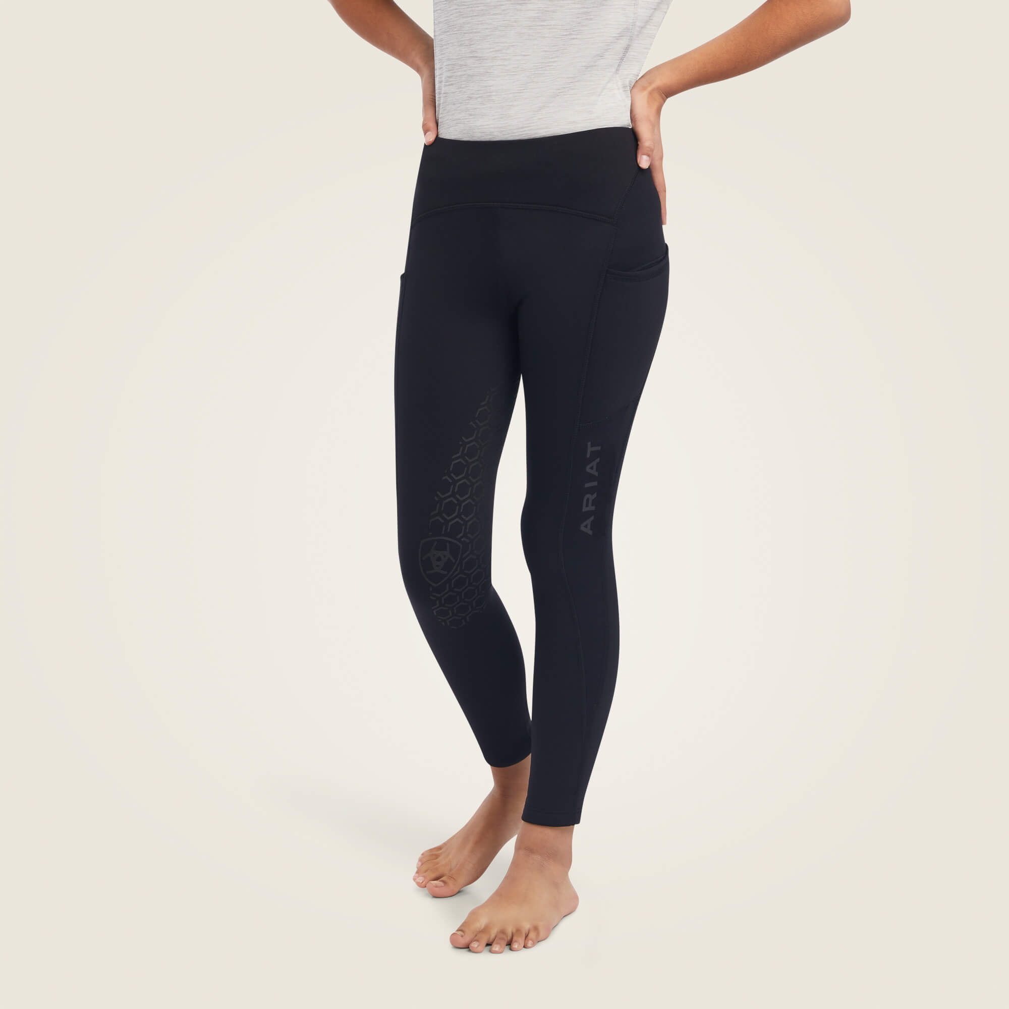Ariat Youth Venture Thermal Half Grip Tights-Jodhpurs & Breeches-Eland Lodge