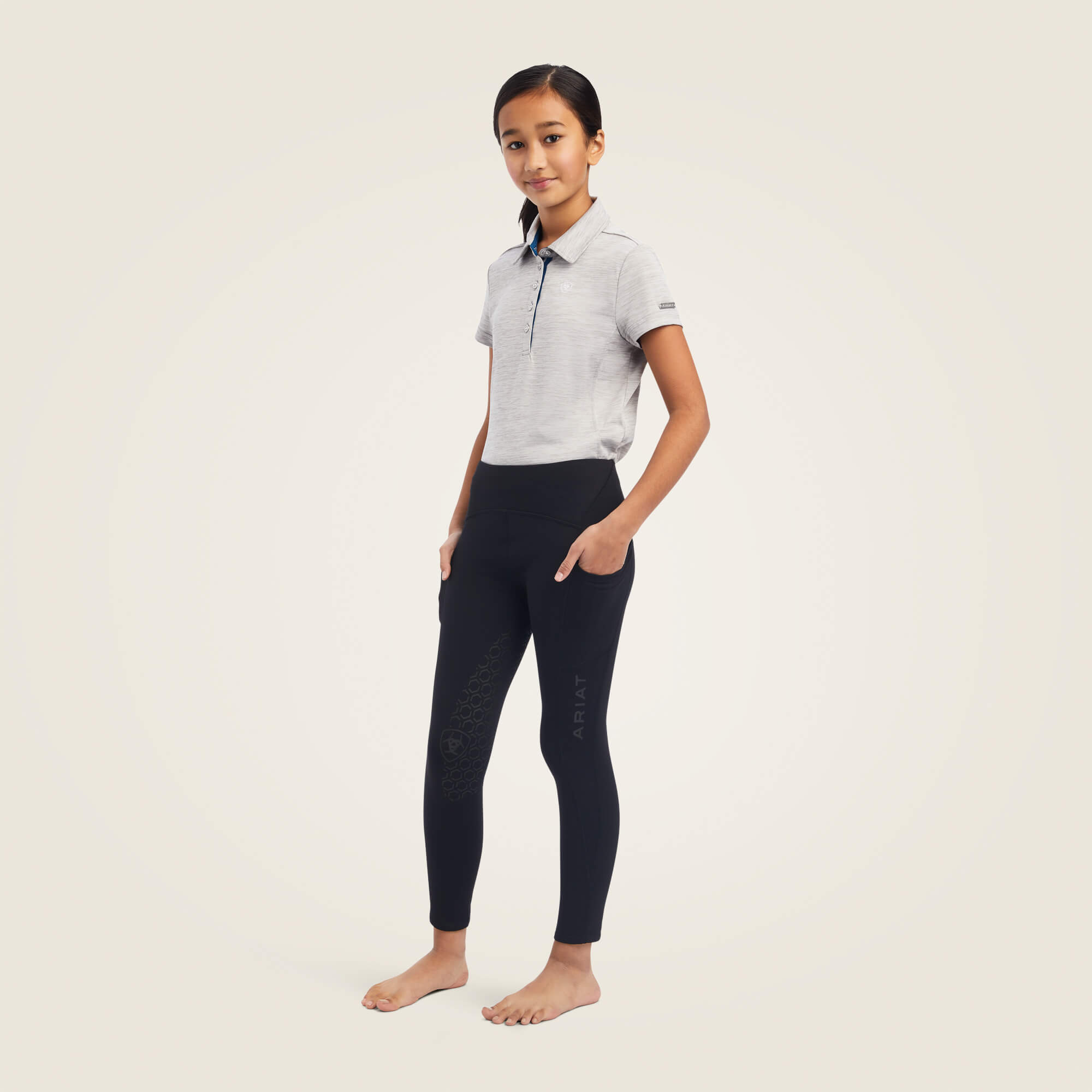 Ariat Youth Venture Thermal Half Grip Tights-Jodhpurs & Breeches-Eland Lodge