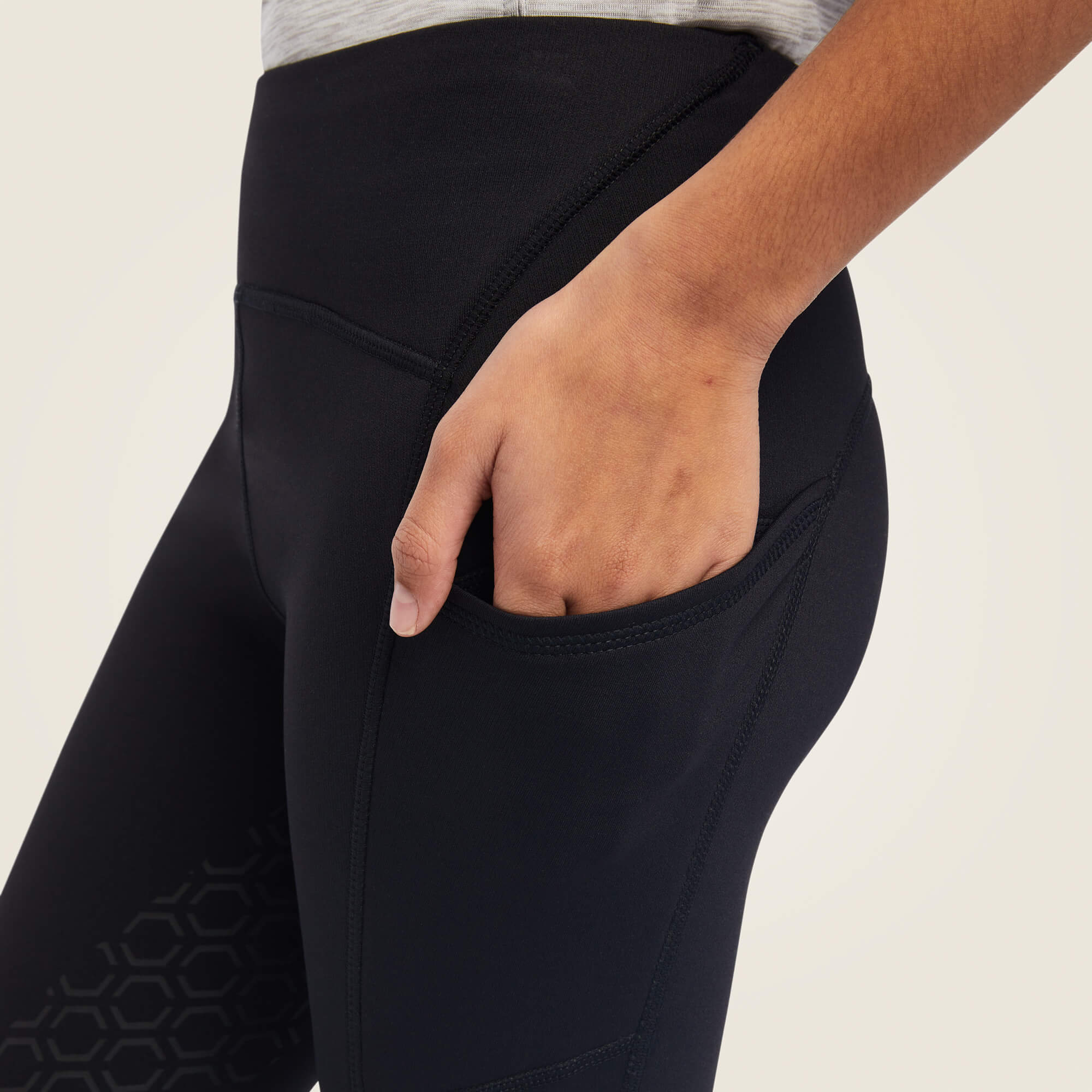 Ariat Youth Venture Thermal Half Grip Tights-Jodhpurs & Breeches-Eland Lodge