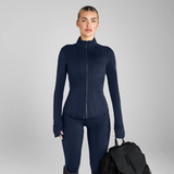 Aztec Diamond Core Fitted Jacket In Navy-Fleeces, Sweaters & Jumpers-Eland Lodge