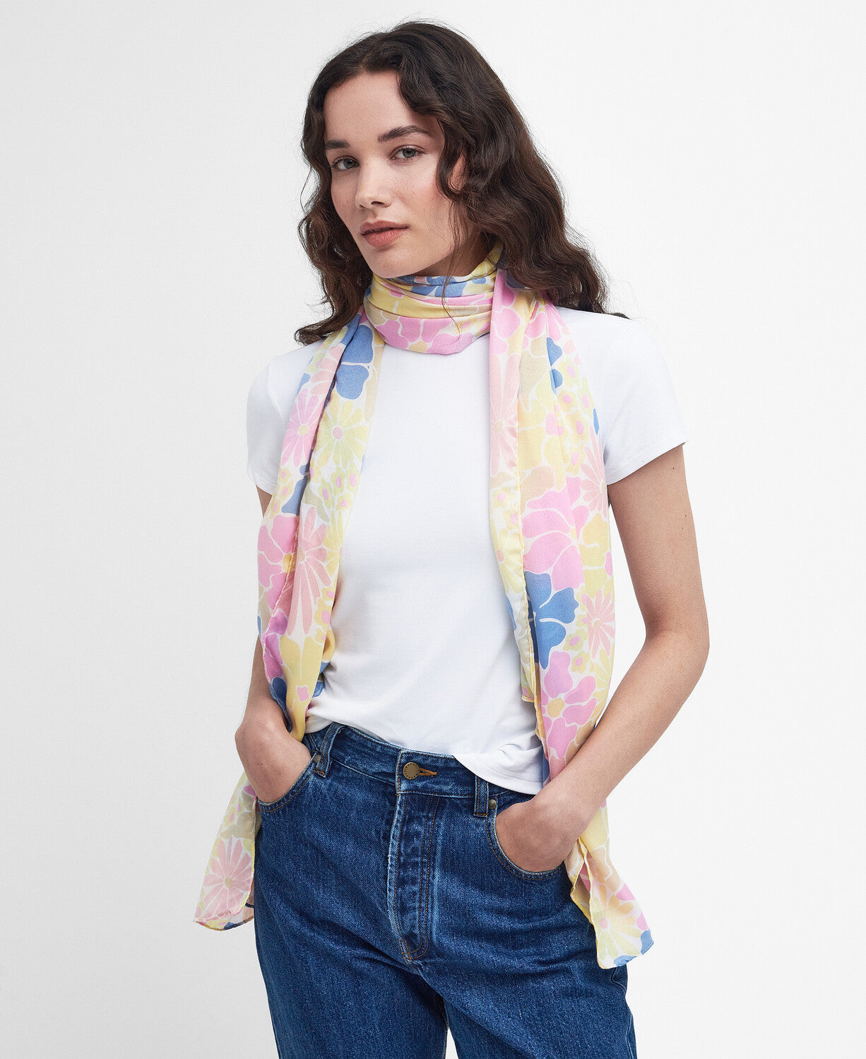 Barbour Abstract Floral Scarf-Hats, Scarves, Gloves & Headbands-Eland Lodge