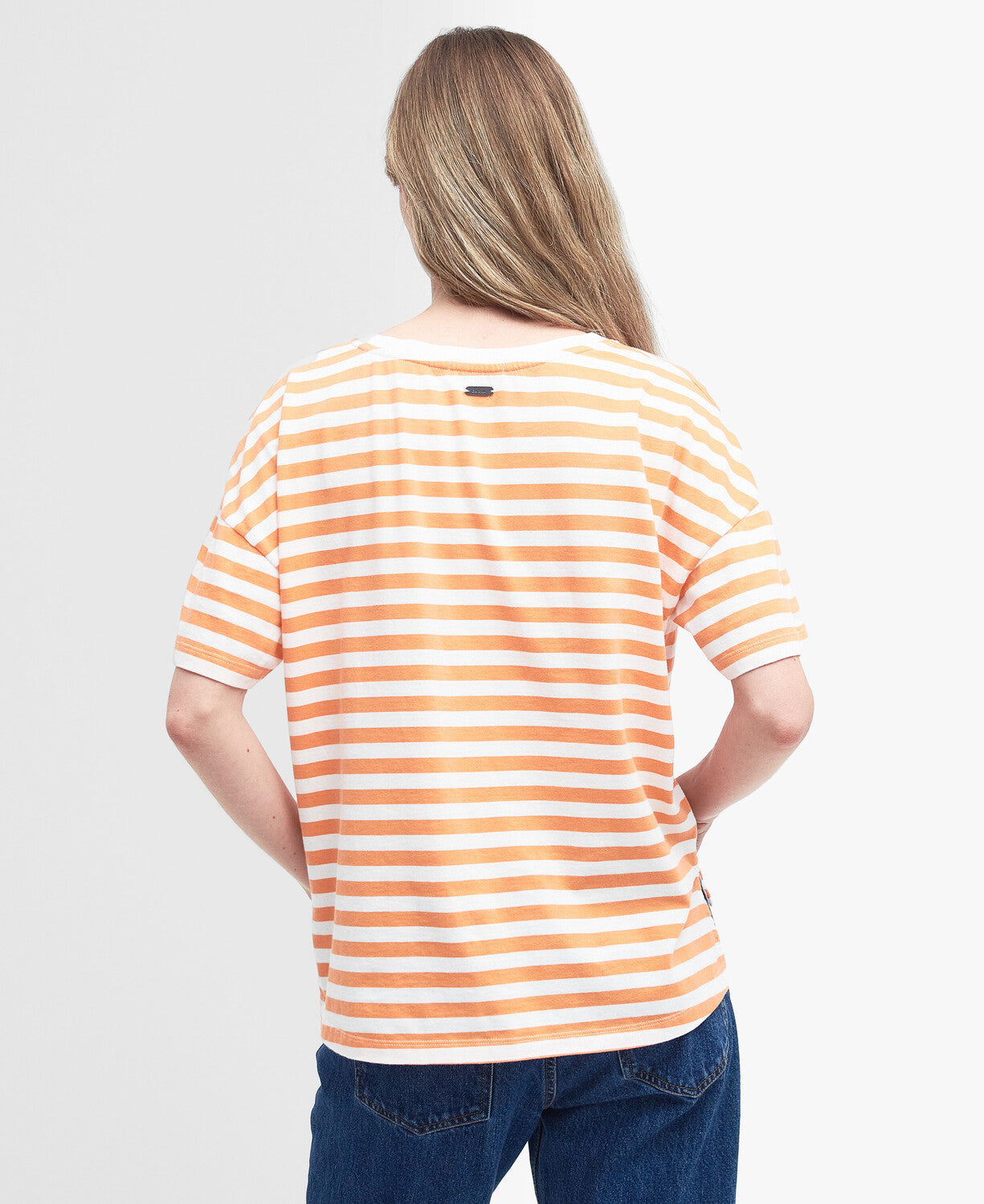 Barbour Ladies Adria Top in Apricot Crush-Polo's, Tops & T-Shirts-Eland Lodge