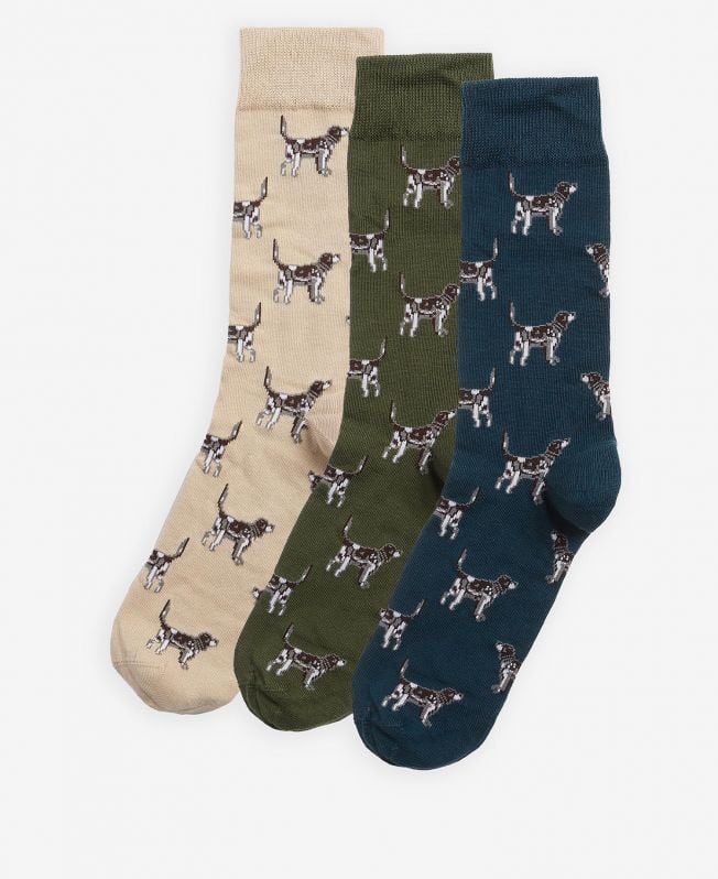 Barbour Mens Pointer Dog Socks Gift Set-Socks-Eland Lodge