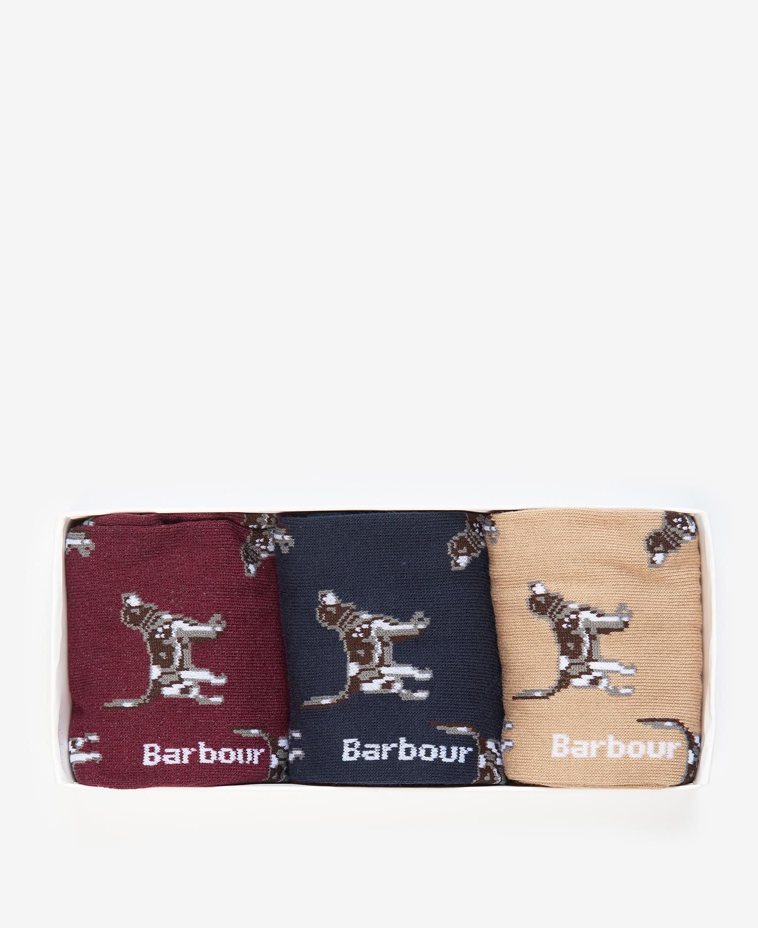 Barbour Mens Pointer Dog Socks Gift Set-Socks-Eland Lodge