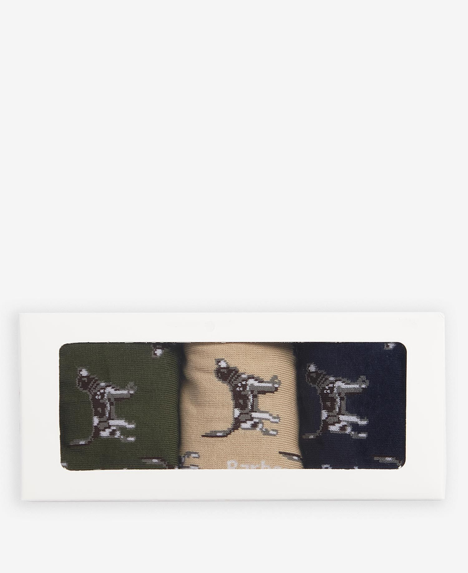 Barbour Mens Pointer Dog Socks Gift Set-Socks-Eland Lodge