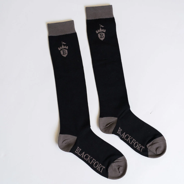 Blackfort Equestrian Socks in Black/Light Grey | Eland Lodge
