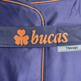 Bucas Therapy Cooler Rug in Navy/Orange-Fleeces, Coolers & Sheets-Eland Lodge