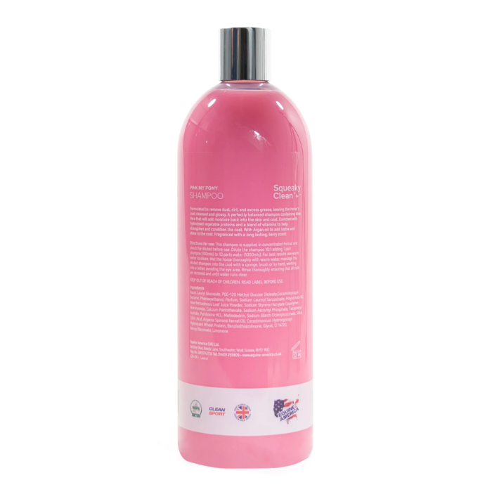Pink bottle on white background reverse view