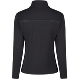 Navy jacket shown from the back on a white background