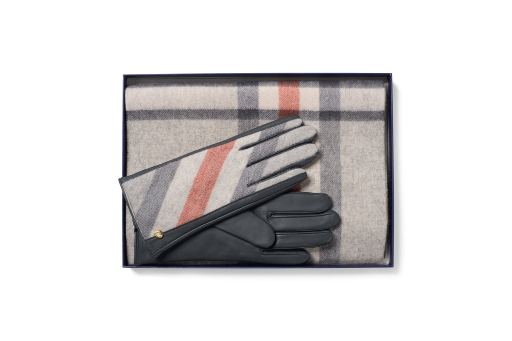 Failsworth Lambswool Scarf & Leather Glove Gift Set-Hats, Scarves, Gloves & Headbands-Eland Lodge