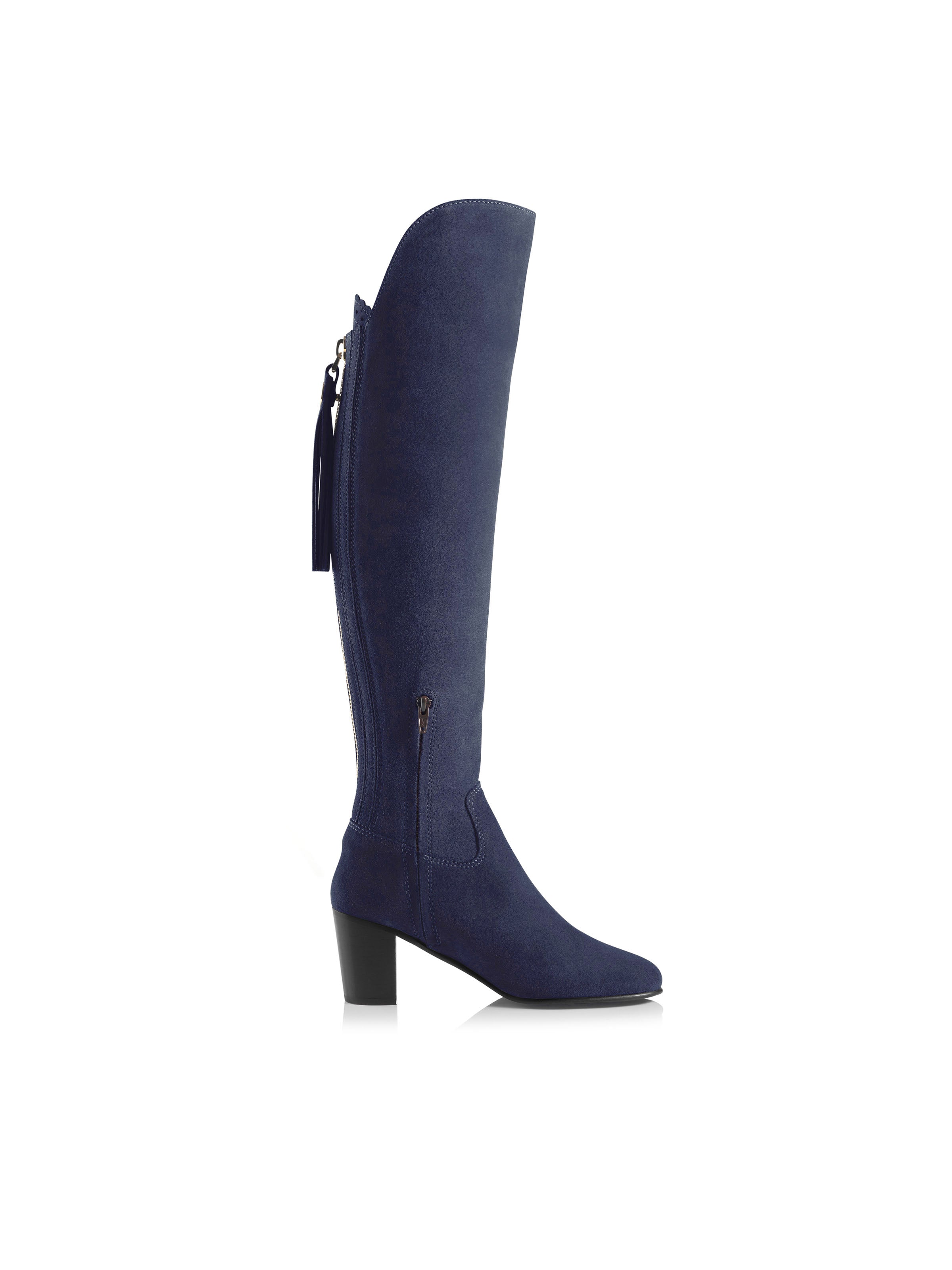 Fairfax & Favor Ladies Heeled Amira Suede Boots in Ink Blue-Country Boots-Eland Lodge