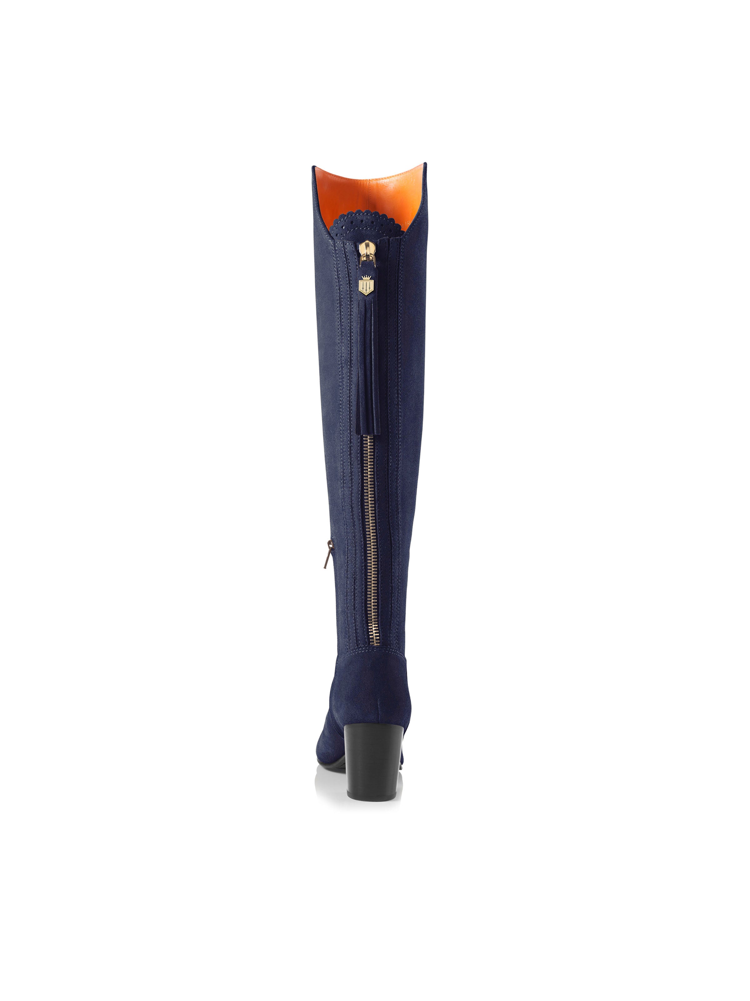 Fairfax & Favor Ladies Heeled Amira Suede Boots in Ink Blue-Country Boots-Eland Lodge