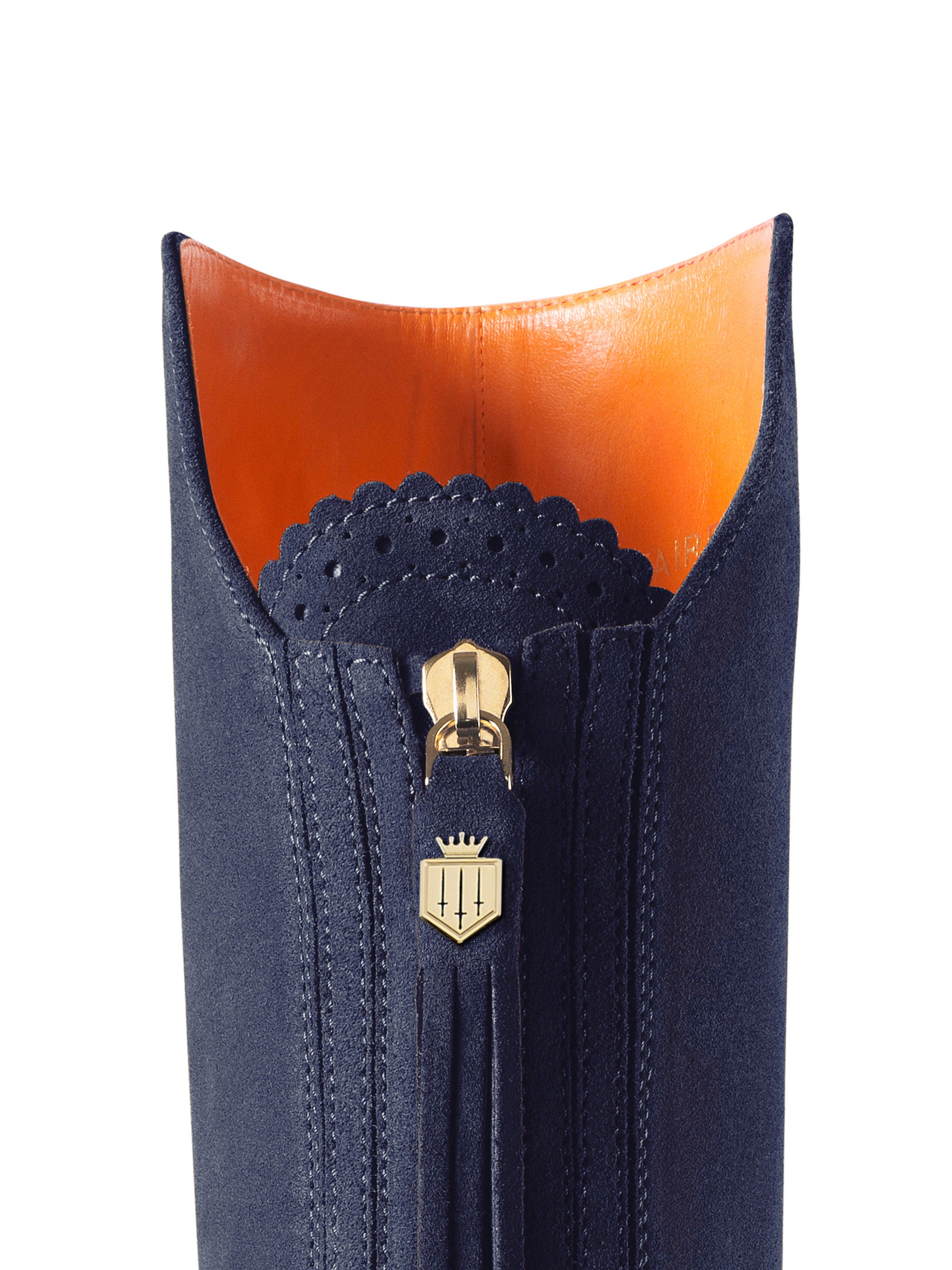 Fairfax & Favor Ladies Heeled Amira Suede Boots in Ink Blue-Country Boots-Eland Lodge