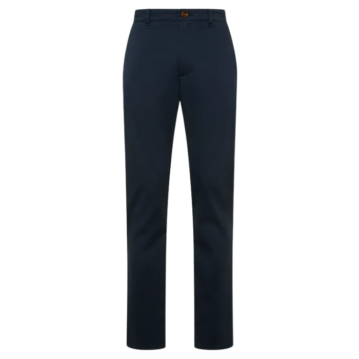 Navy blue trousers on a white background