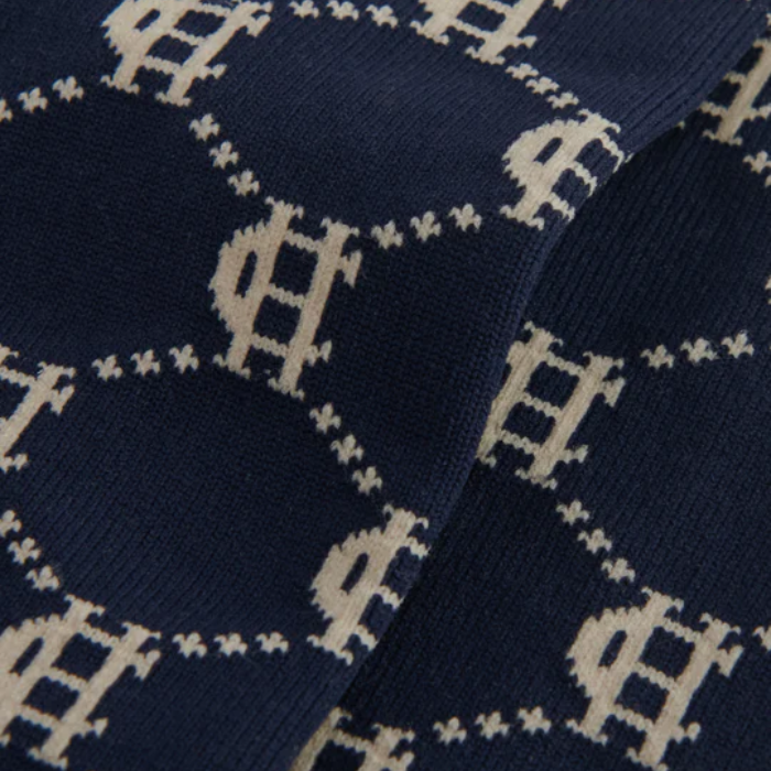 Navy fabric with HC detailing