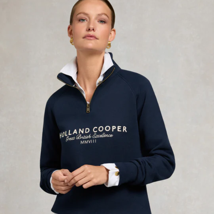 Holland Cooper Sporting Goods Zip Henley-Fleeces, Sweaters & Jumpers-Eland Lodge