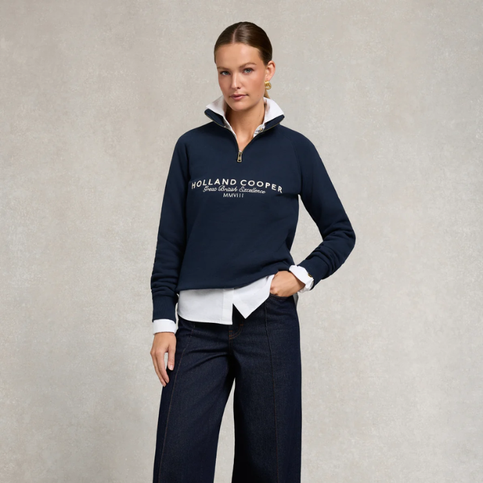 Holland Cooper Sporting Goods Zip Henley-Fleeces, Sweaters & Jumpers-Eland Lodge