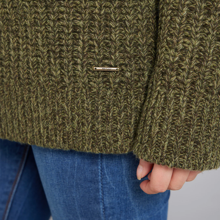 Toggi Ladies Ruislip Chunky Knit Sweater in Olive Green