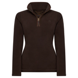 Dark brown fleece sweater on a white background