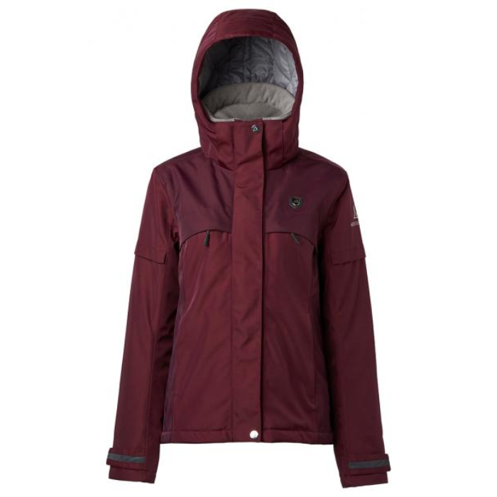 Red jacket with a hood on a white background