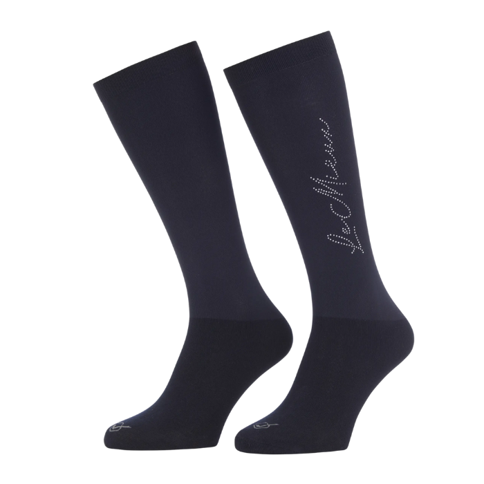 Navy blue socks with LeMieux diamante logo