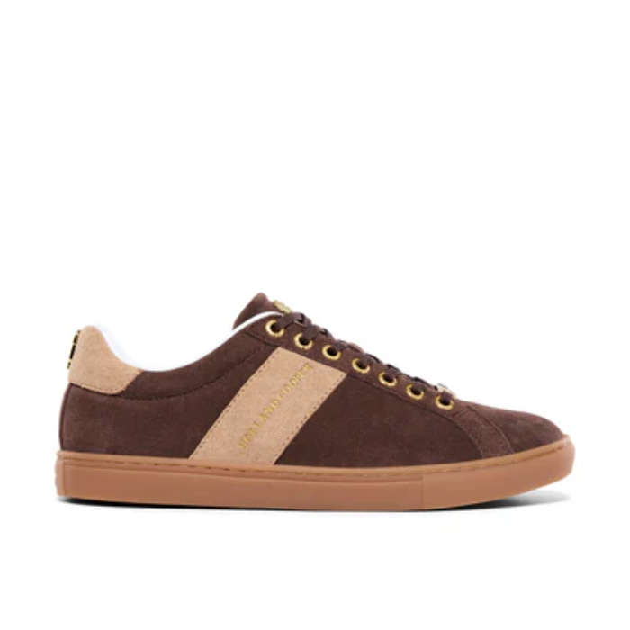Holland Cooper Knightsbridge Court Trainer in Dark Chocolate Taupe