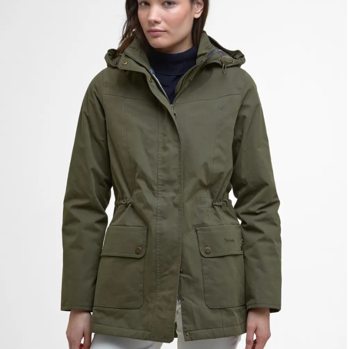 Barbour Ladies Buttercup Waterproof Jacket in Classic Olive