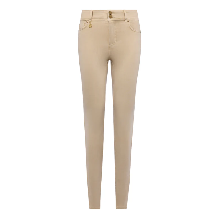 Beige jeans on a white background