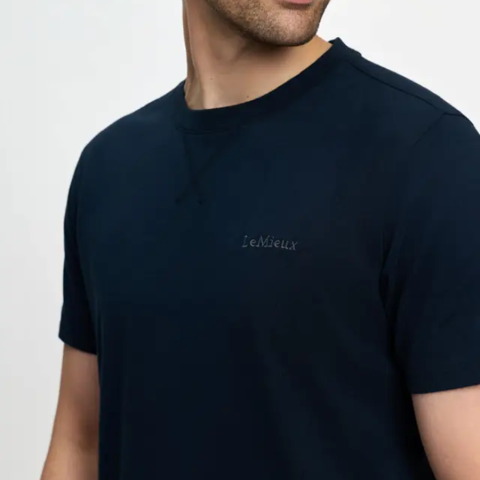 Navy blue t-shirt with LeMieux logo on a white background
