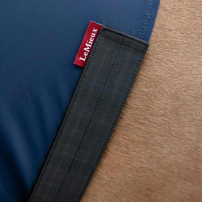 Close up of a horse rug fastening with LeMieux branding