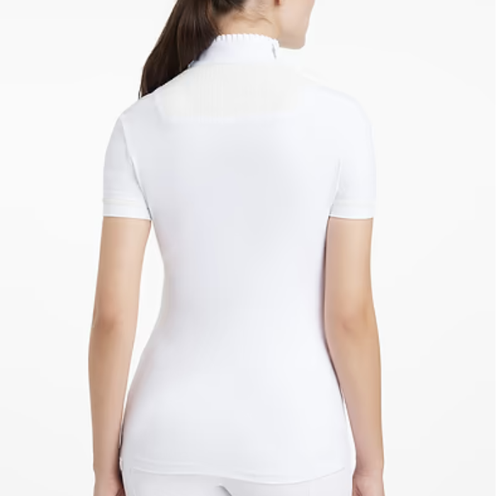 Reverse of LeMieux Sophia Short Sleeve Pleated Show Shirt in White