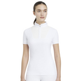 LeMieux Sophia Short Sleeve Pleated Show Shirt in White