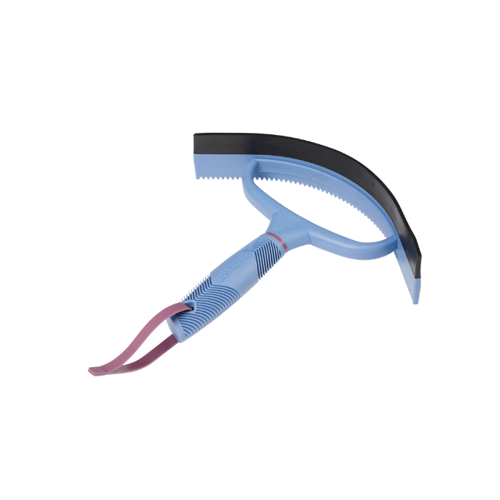 blue scraper on white background