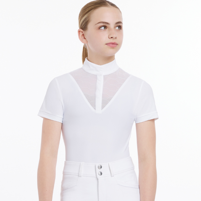 LeMieux Young Rider Eva Short Sleeve Show Shirt in White