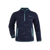 LeMieux AW26 Mini Maggie Horse Fleece Varient Navy. Navy fleece with Aqua detailing and 'LeMieux' on the left chest. 