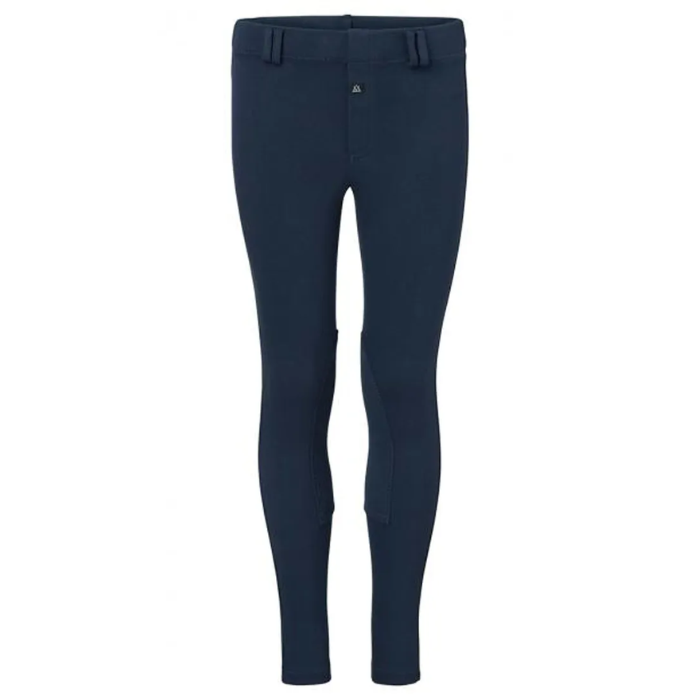Navy blue riding pants on a white background