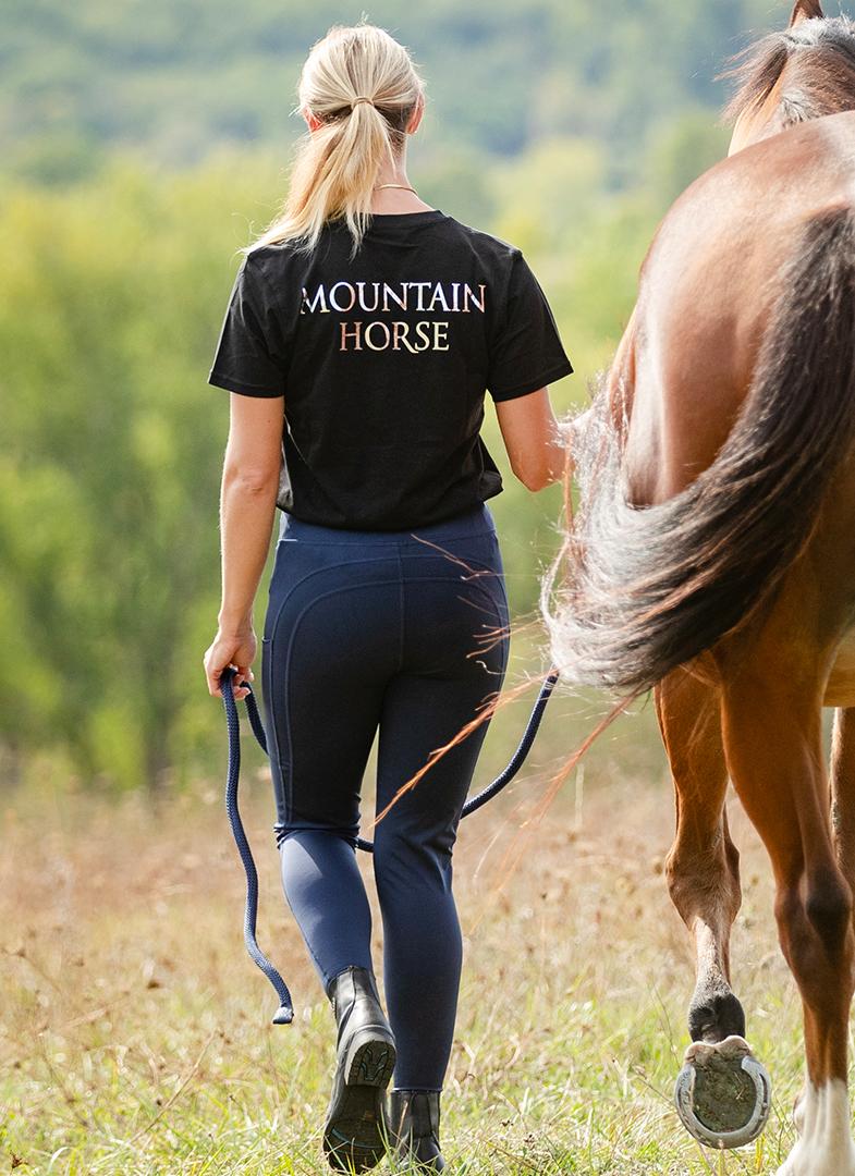 Mountain Horse Ladies MH Silver Tee Shirt-Polo's, Tops & T-Shirts-Eland Lodge