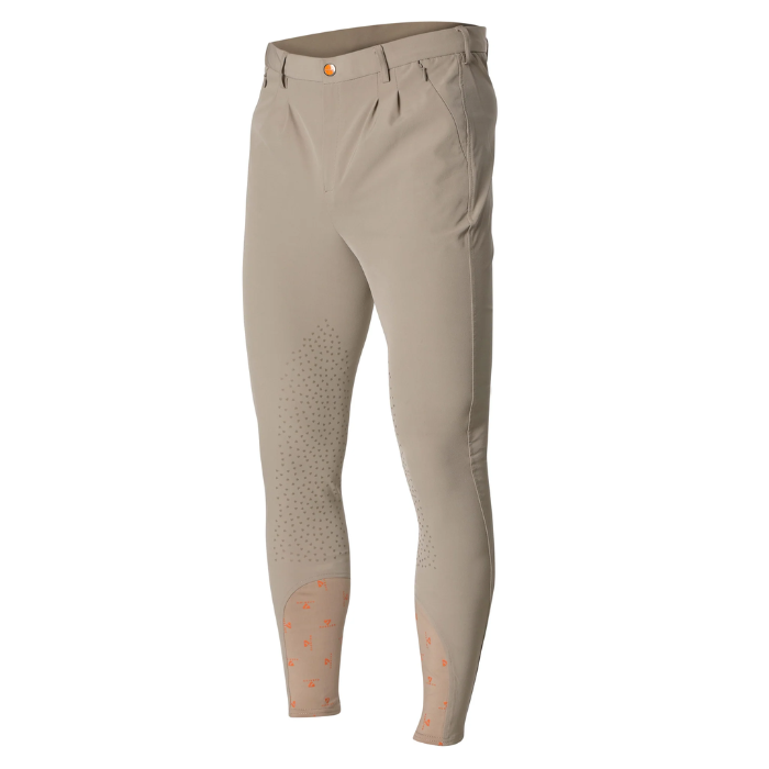 beige riding breeches for men on a white background