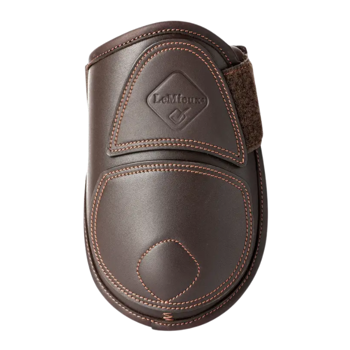 Brown horse boot with white background